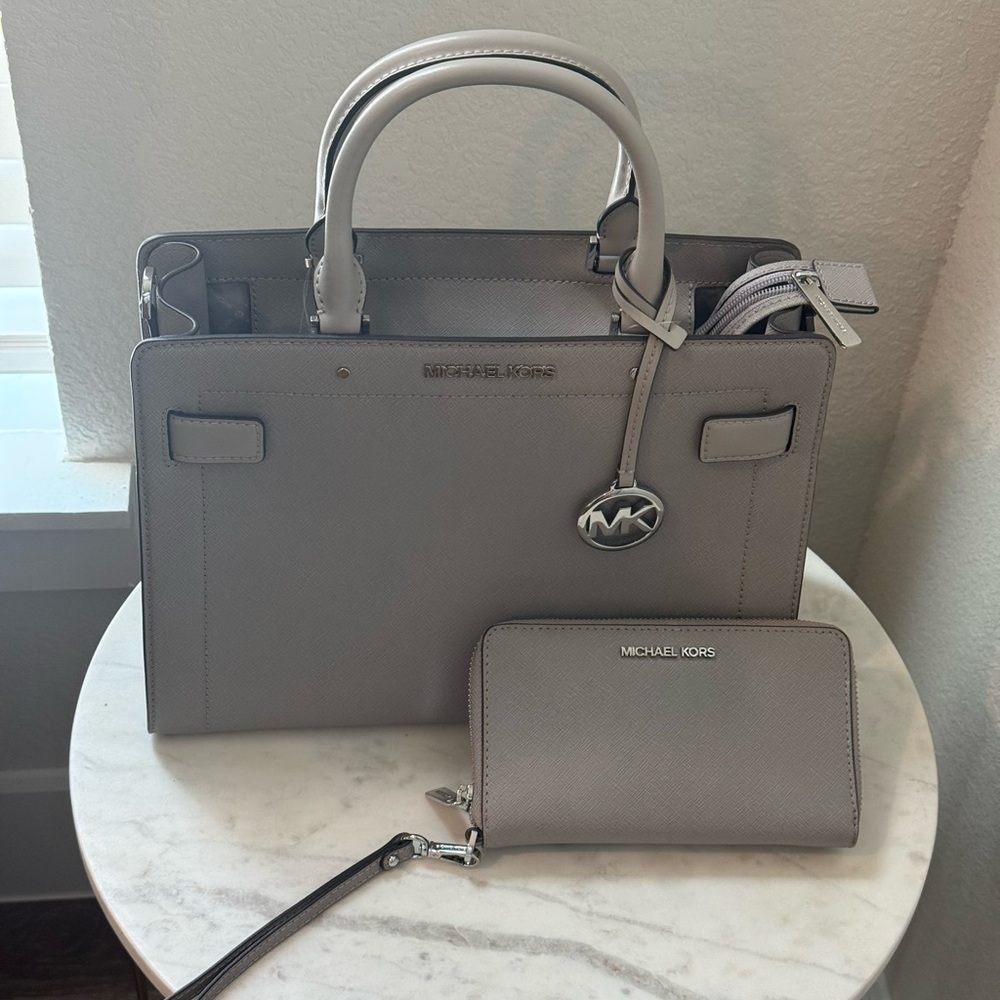 Michael Kors Satchel and Wallet in Gray (New with tags)